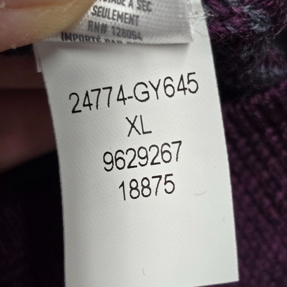 Bonobos Sweater Mens XL Purple Chevron Merino Wool 1/4 Zip Long Sleeve - Picture 8 of 13